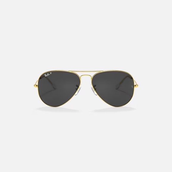 Classic Ray-Ban Aviator Black and Gold Polarized Sunglasses main image 5